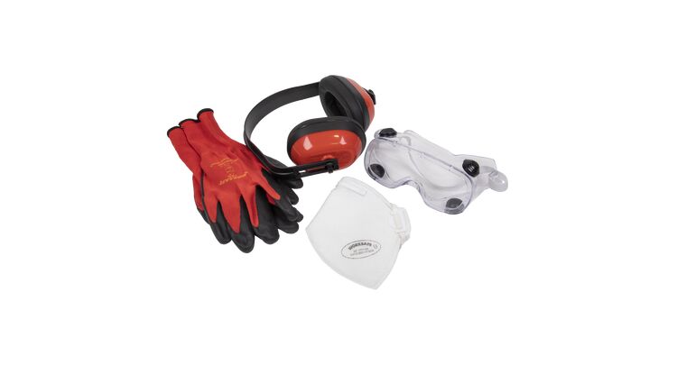 Sealey Flexi Grip Gloves, FFP1 Mask, Goggles & Ear Defenders SEP2
