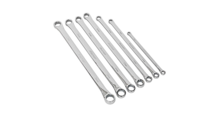 Sealey AK6311 Double End Ring Spanner Set 7pc Extra-Long Metric