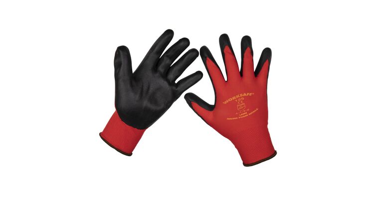 Sealey Flexi Grip Nitrile Palm Gloves (Large) - Pack of 6 Pairs TSP125L/6