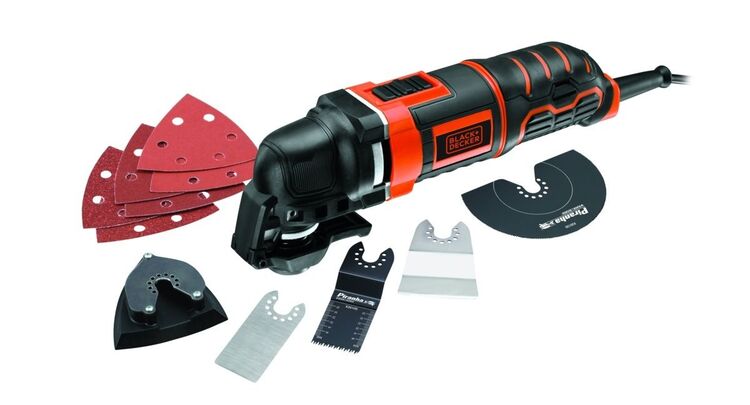 Black & Decker 300W Oscillating Multi Tool with 12 Accessories + Kitbox