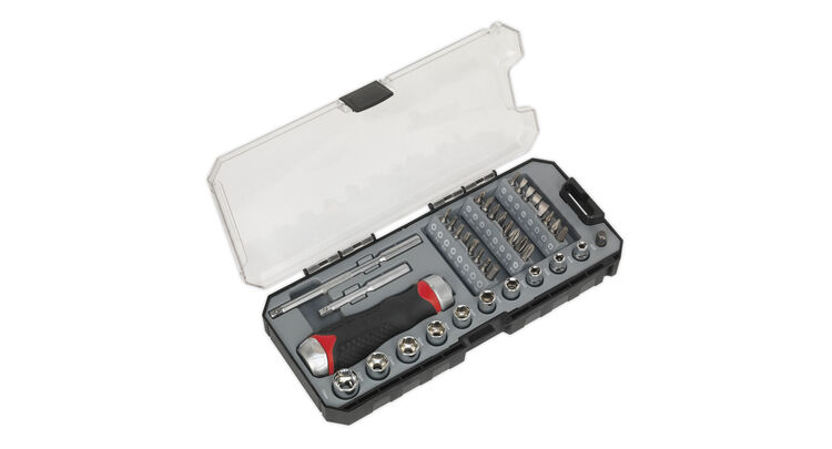 Sealey AK64905 Fine Tooth Ratchet Screwdriver & Accessory Set 38pc