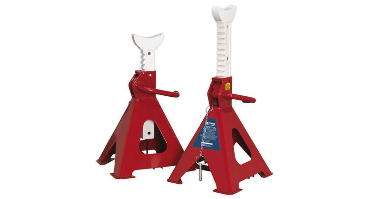 Sealey AAS5000 Axle Stands (Pair) 5tonne Capacity per Stand Auto Rise Ratchet
