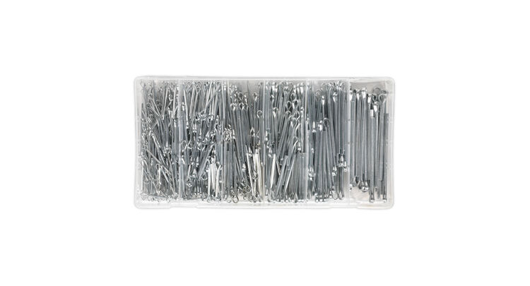 Sealey AB001SP Split Pin Assortment 555pc Small Sizes Imperial & Metric