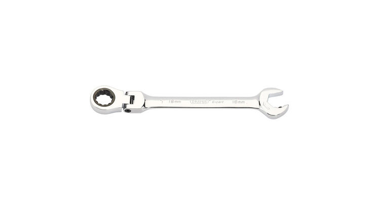 Draper 06863 Metric Combination Spanner with Flexible Head and Double Ratcheting Features (18mm)