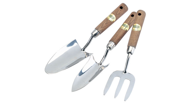 Draper 09565 Stainless Steel Hand Fork and Trowels Set with Ash Handles (3 Piece)