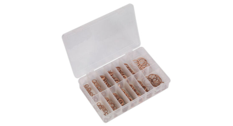 Sealey AB027CW Diesel Injector Copper Washer Assortment 250pc - Metric