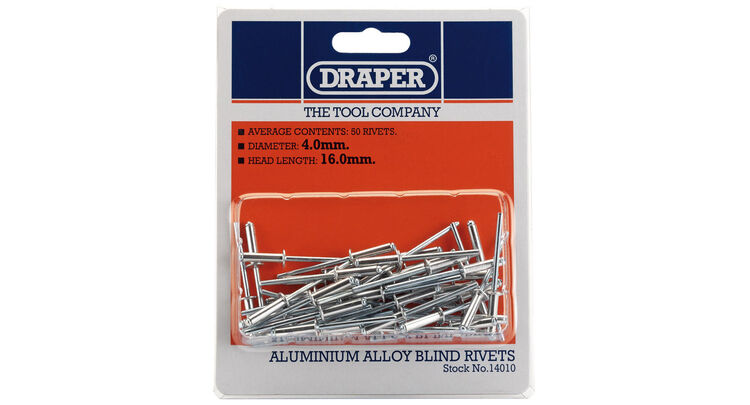 Draper 14010 50 x 4mm x 15.8mm Blind Rivets