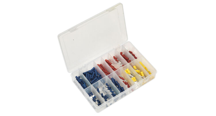 Sealey AB038MT Crimp Terminal Assortment 200pc Blue, Red & Yellow