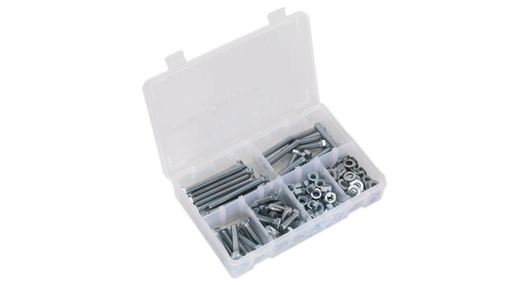 Sealey AB051SNW Setscrew, Nut & Washer Assortment 220pc High Tensile M8 Metric