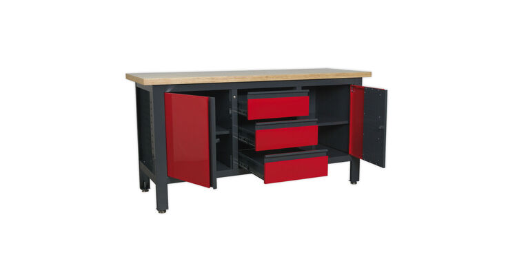 Sealey AP1905C Workstation with 3 Drawers & 2 Cupboards