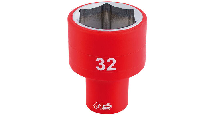 Draper 32017 1/2" Sq. Dr. Fully Insulated VDE Socket (32mm)