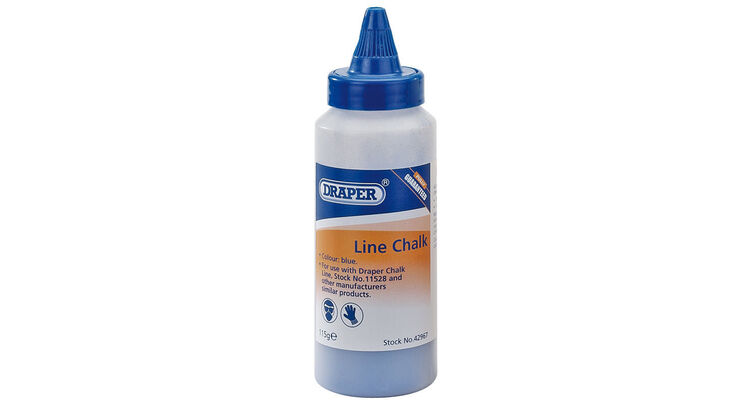 Draper 42967 115G Plastic Bottle of Blue Chalk for Chalk Line