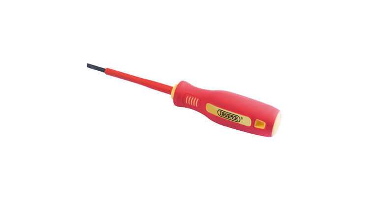 Draper 46522 3mm x 100mm Fully Insulated Plain Slot Screwdriver. (Sold Loose)