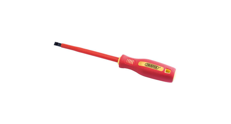 Draper 46526 8mm x 150mm Fully Insulated Plain Slot Screwdriver. (Sold Loose)