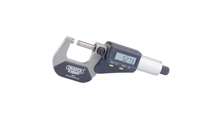 Draper 46599 Dual Reading Digital External Micrometer - 0-25mm/0-1"