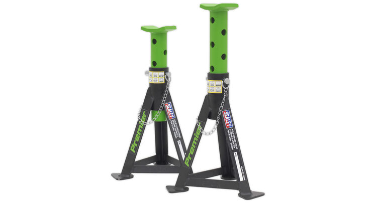 Sealey AS3G Axle Stands (Pair) 3tonne Capacity per Stand Green