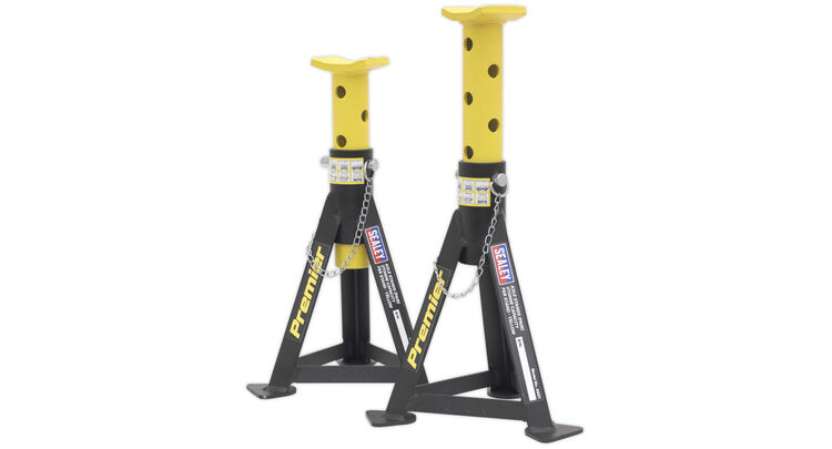 Sealey AS3Y Axle Stands (Pair) 3tonne Capacity per Stand Yellow