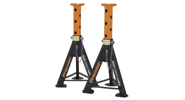 Sealey AS6O Axle Stands (Pair) 6tonne Capacity per Stand - Orange