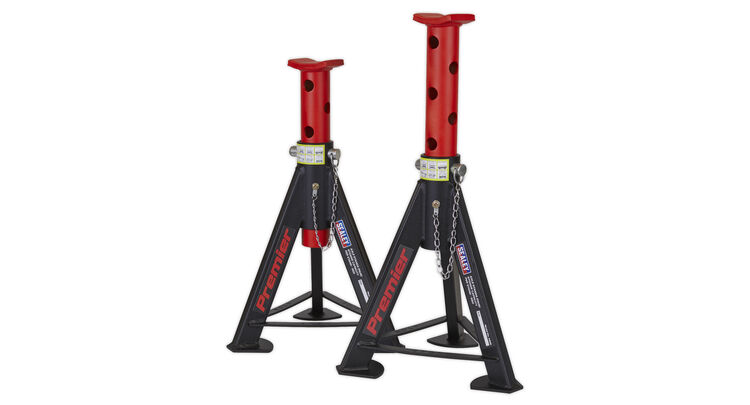 Sealey AS6R Axle Stands (Pair) 6tonne Capacity per Stand - Red