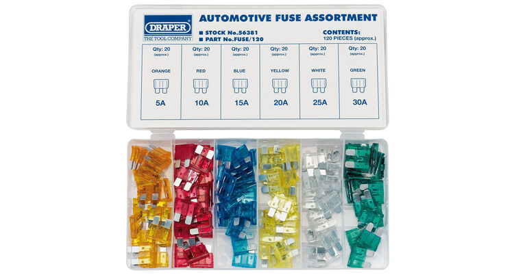 Draper 56381 Standard Automotive Plug-In Fuse Assortment (120 Piece)