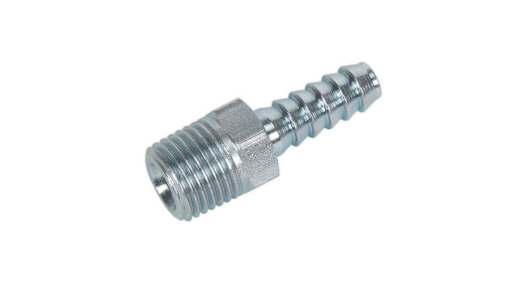 Sealey AC08 Screwed Tailpiece Male 1/4"BSPT - 1/4" Hose Pack of 5