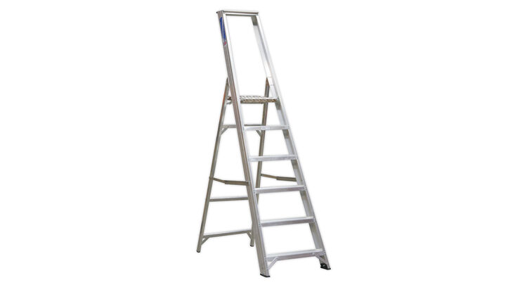 Sealey AXL6 Aluminium Step Ladder 6-Tread Industrial BS 2037/1