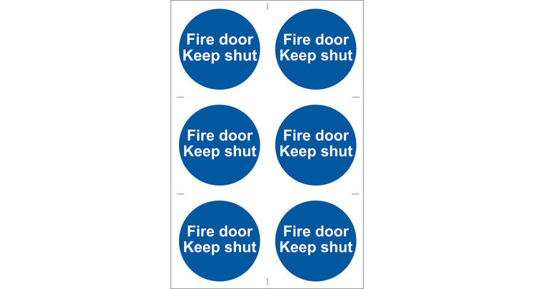 Draper 72112 6 x 'Fire Door Keep Shut' Mandatory Sign