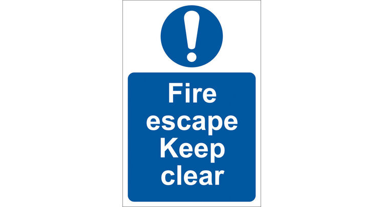 Draper 72146 Fire Escape Keep Clear' Mandatory Sign