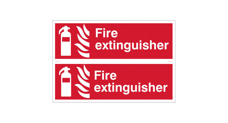 Draper 72444 2 x 'Fire Extinguisher' Fire Equipment Sign