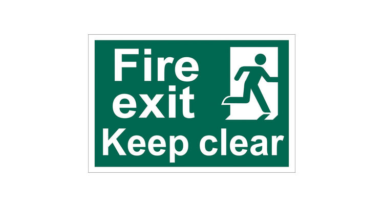 Draper 72450 Fire Exit Keep Clear' Safety Sign