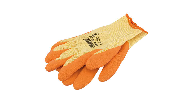 Draper 82602 Orange Heavy Duty Latex Coated Work Gloves - Extra Large