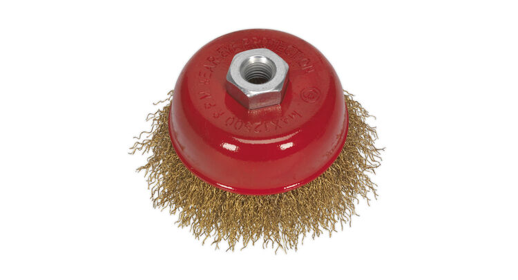 Sealey CBC752 Brassed Steel Cup Brush &#8709;75mm M14 x 2mm