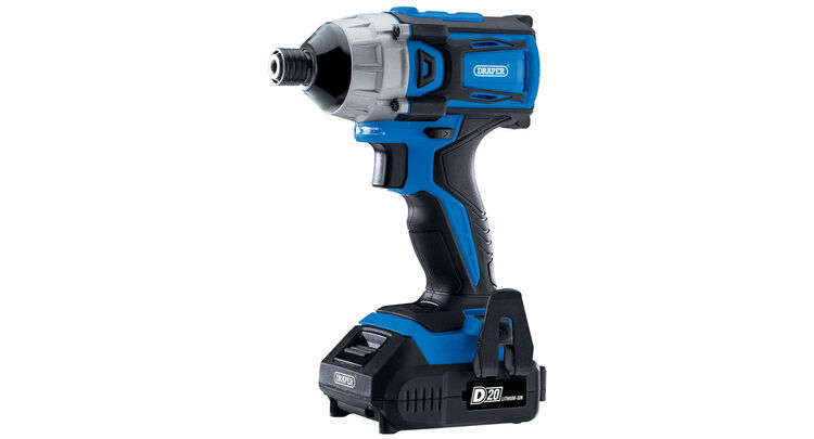 Draper 86958 D20 20V Brushless 1/4" Impact Driver with 2 x 2.0Ah Batteries and Charger (180Nm)