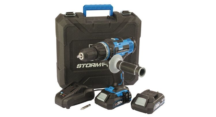 Draper 89523 Stormforce&#174; 20V Combi Drill with 2 x 2.0Ah batteries and charger