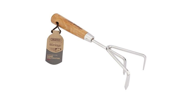 Draper 99026 Stainless Steel Hand Cultivator with Ash Handle
