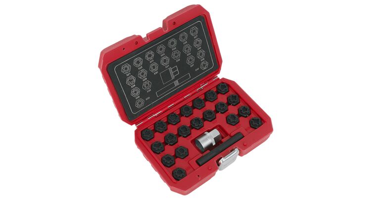 Sealey SX220 Locking Wheel Nut Key Set 22pc - VAG