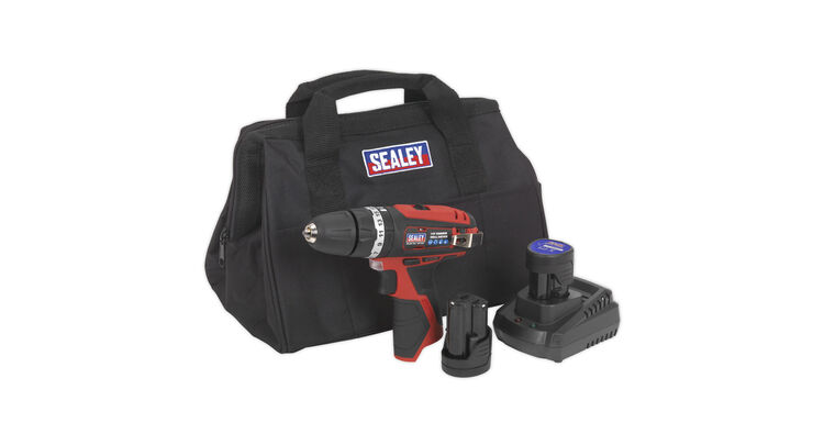 Sealey CP1201KIT Hammer Drill/Driver Kit 10mm 12V Li-ion - 2 Batteries