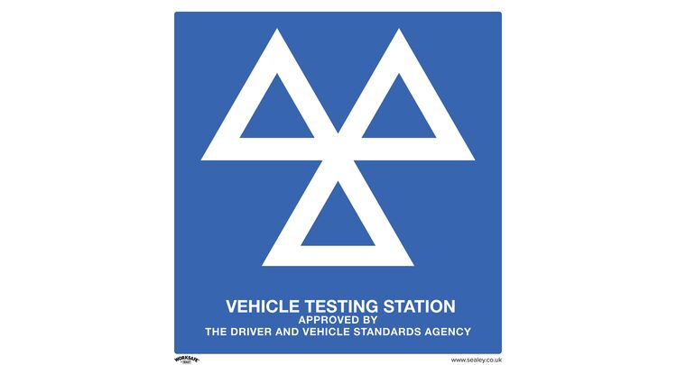 Sealey SS51P10 Warning Safety Sign - MOT Testing Station - Rigid Plastic - Pack of 10