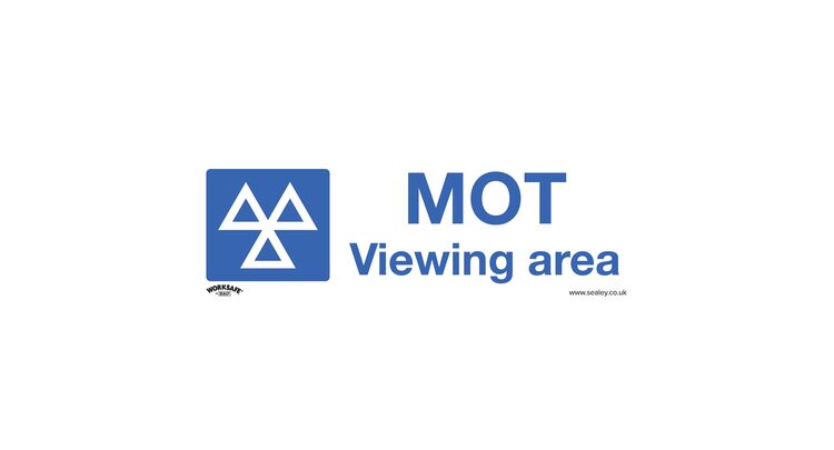 Sealey SS50V10 Warning Safety Sign - MOT Viewing Area - Self-Adhesive Vinyl - Pack of 10