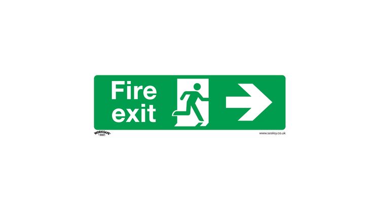 Sealey SS24V10 Safe Conditions Safety Sign - Fire Exit (Right) - Self-Adhesive Vinyl - Pack of 10