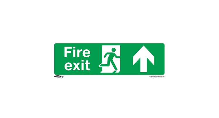 Sealey SS28V1 Safe Conditions Safety Sign - Fire Exit (Up) - Self-Adhesive Vinyl