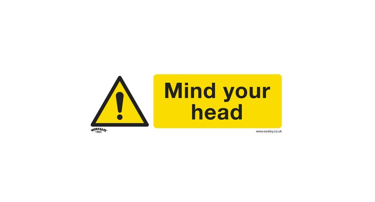Sealey SS39V1 Warning Safety Sign - Mind Your Head - Self-Adhesive Vinyl