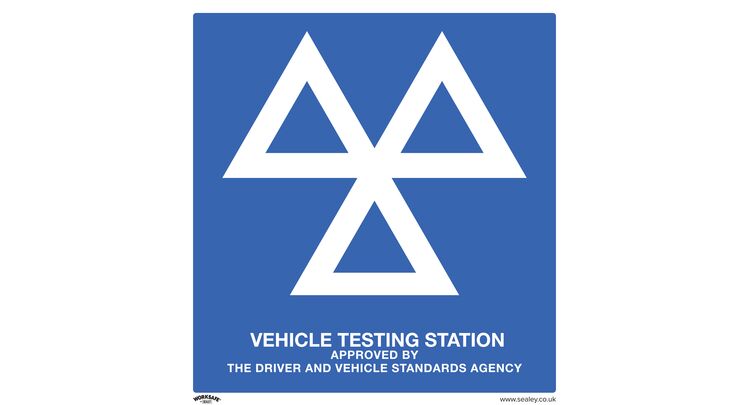 Sealey SS51A1 Warning Safety Sign - MOT Testing Station - Aluminium Composite