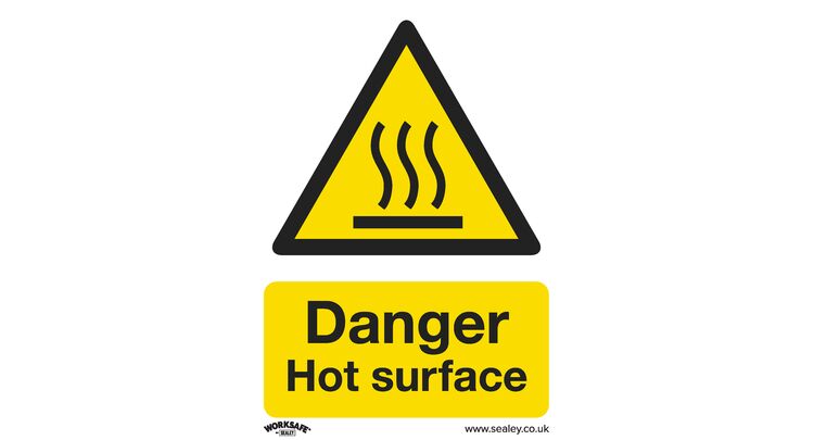 Sealey SS42P1 Warning Safety Sign - Danger Hot Surface - Rigid Plastic