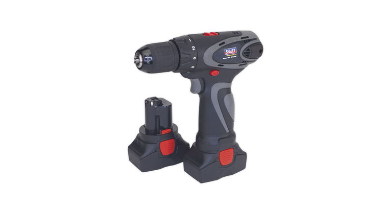 Sealey CP6004 Cordless Drill/Driver 10mm 14.4V 2Ah Lithium-ion 10mm 2-Speed Motor - 2 Batteries 40min Charger