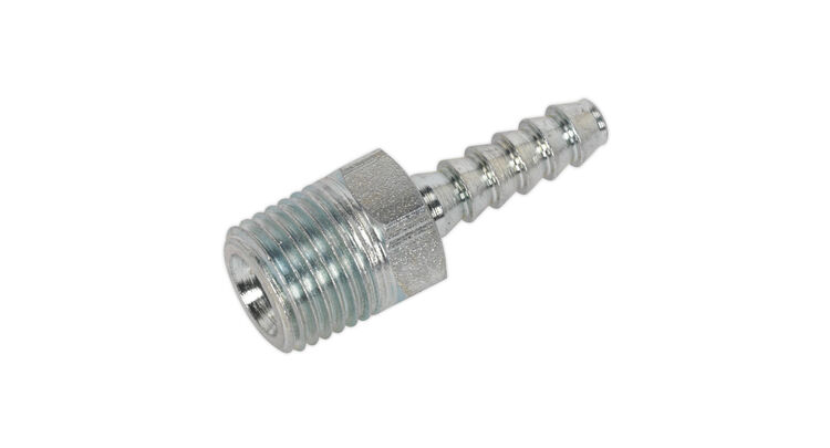 Sealey AC38 Screwed Tailpiece Male 1/4"BSPT - 3/16" Hose Pack of 5