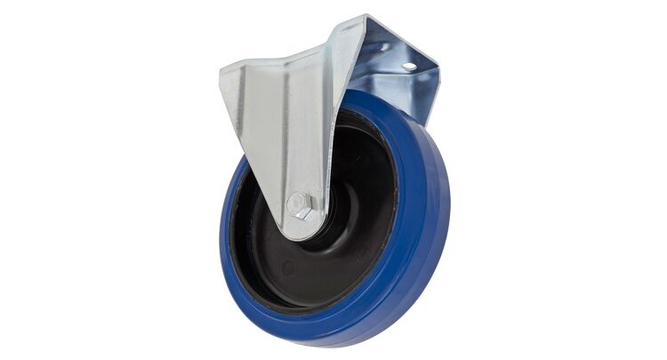 Sealey SCW3100FPEM Heavy-Duty Blue Elastic Rubber Fixed Castor Wheel Ø100mm - Trade