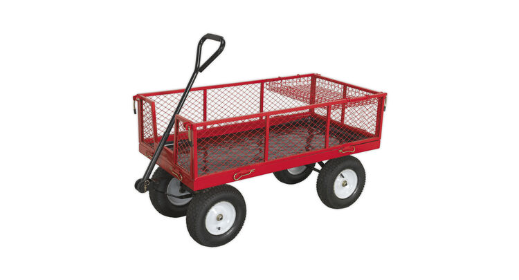 Sealey CST806 Platform Truck with Sides Pneumatic Tyres 450kg Capacity