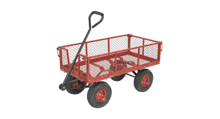 Sealey CST997 Platform Truck with Removable Sides Pneumatic Tyres 200kg Capacity
