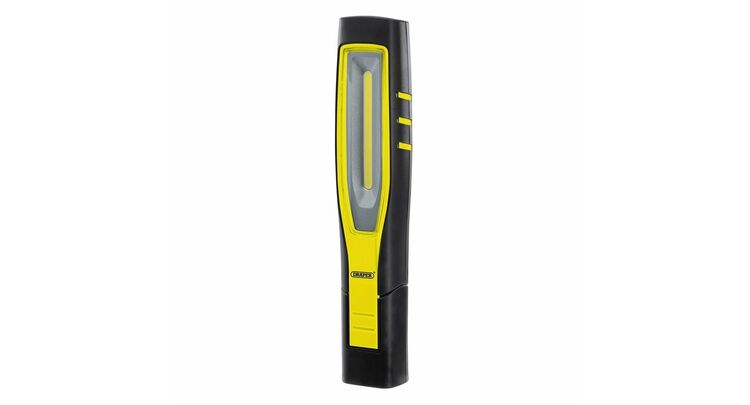 Draper 11767 COB/SMD LED Rechargeable Inspection Lamp, 10W, 1,000 Lumens, Yellow